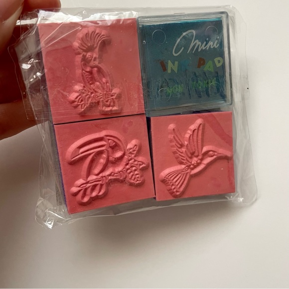 Vintage Mini Rubber Stamps and Ink Pad - Picture 3 of 6
